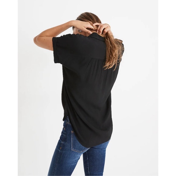 NWT Madewell Central Drapey Black Blouse XXS - Picture 2 of 5